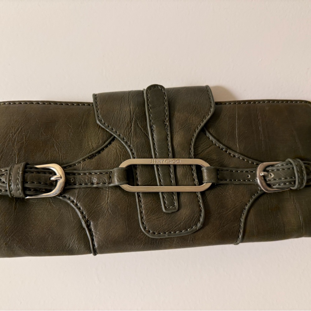 Jimmy Choo Olive Green Wallet - Picture 2 of 6